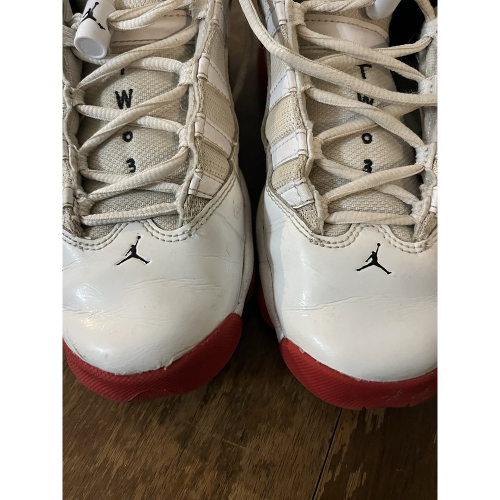 Nike Air Jordan 6 Rings Size 4.5Y 323419-160 White University Red Blk Basketball - Picture 5 of 8